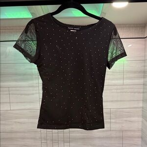 Fashion Nova Black Embellished top
“ Large “ but fits like a tight small/Medium